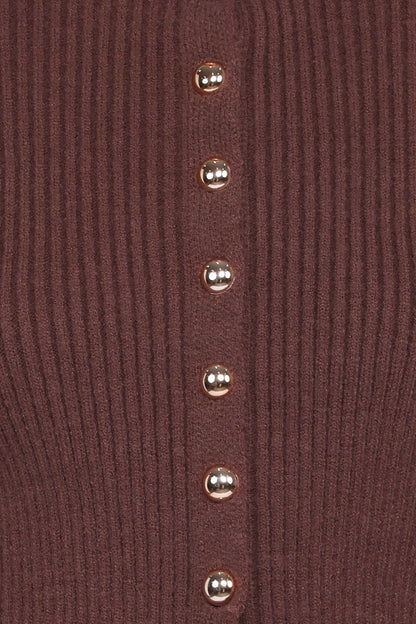 Circe Cardigan Top - Chocolate