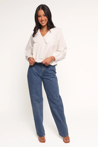 Kenna Long Sleeve Top - White