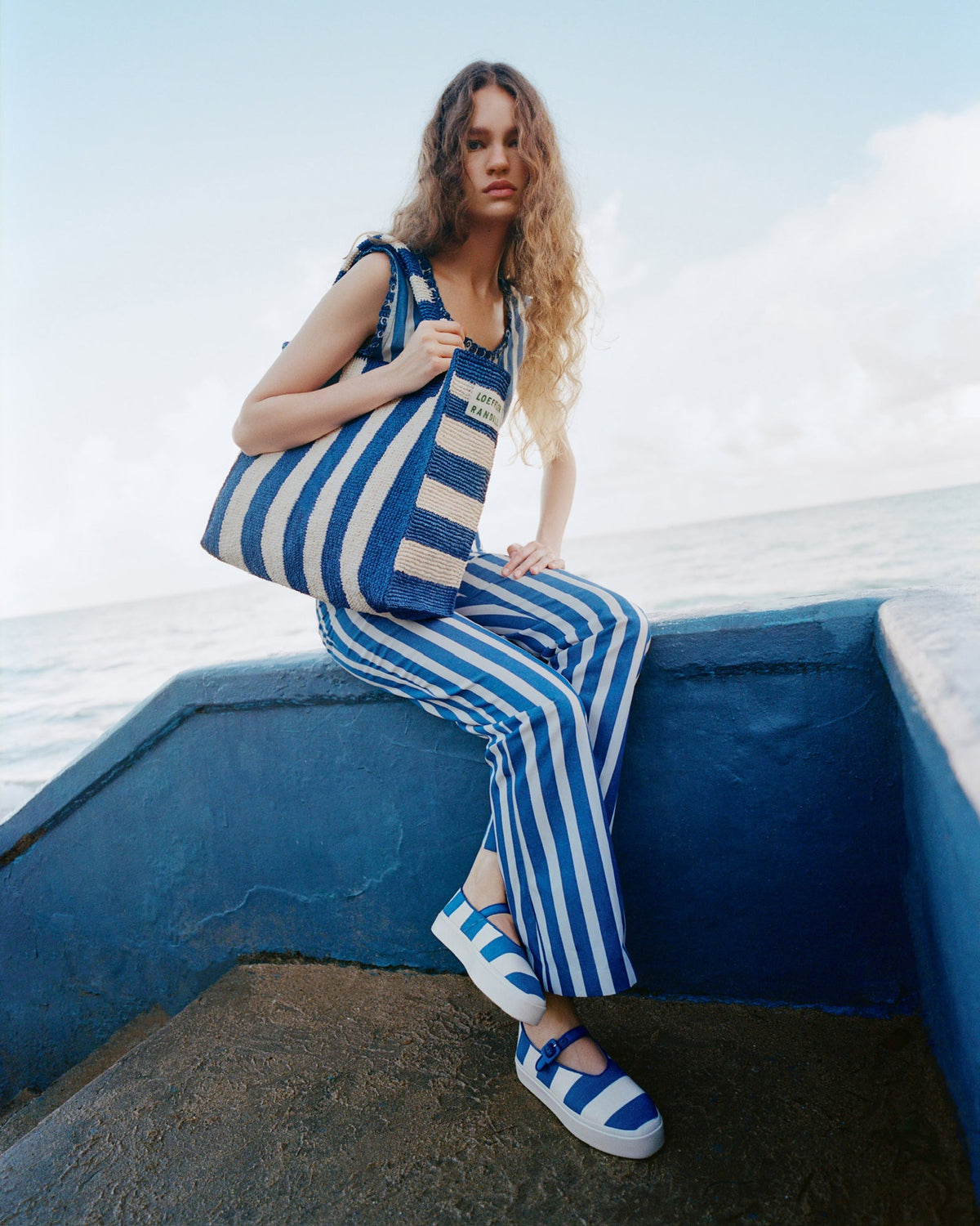 Cooper Blue Striped Mary Jane Sneaker