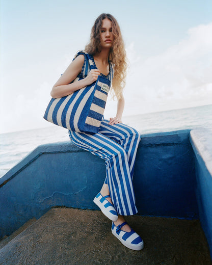 Cooper Blue Striped Mary Jane Sneaker