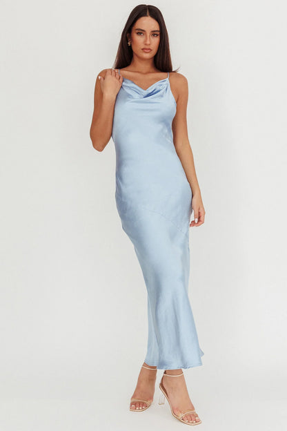 Noreen Cut-Out Back Maxi Dress Blue