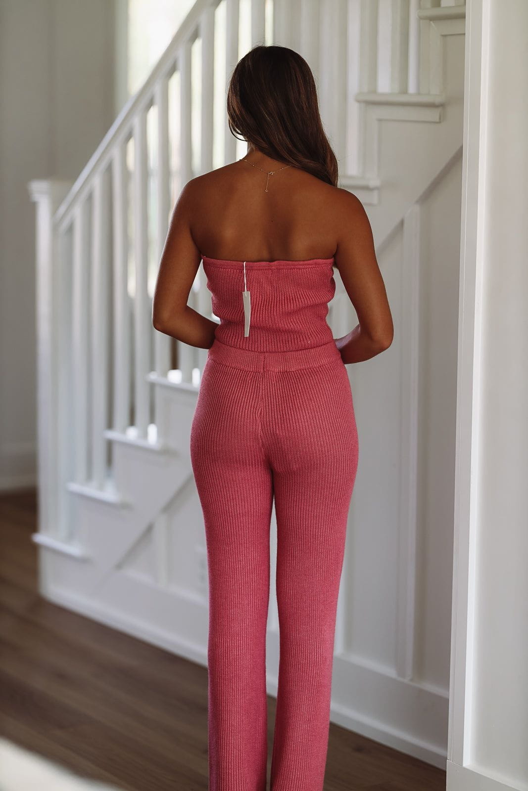 Keep It Amusing Knit Bustier Top - Pink (FINAL SALE)
