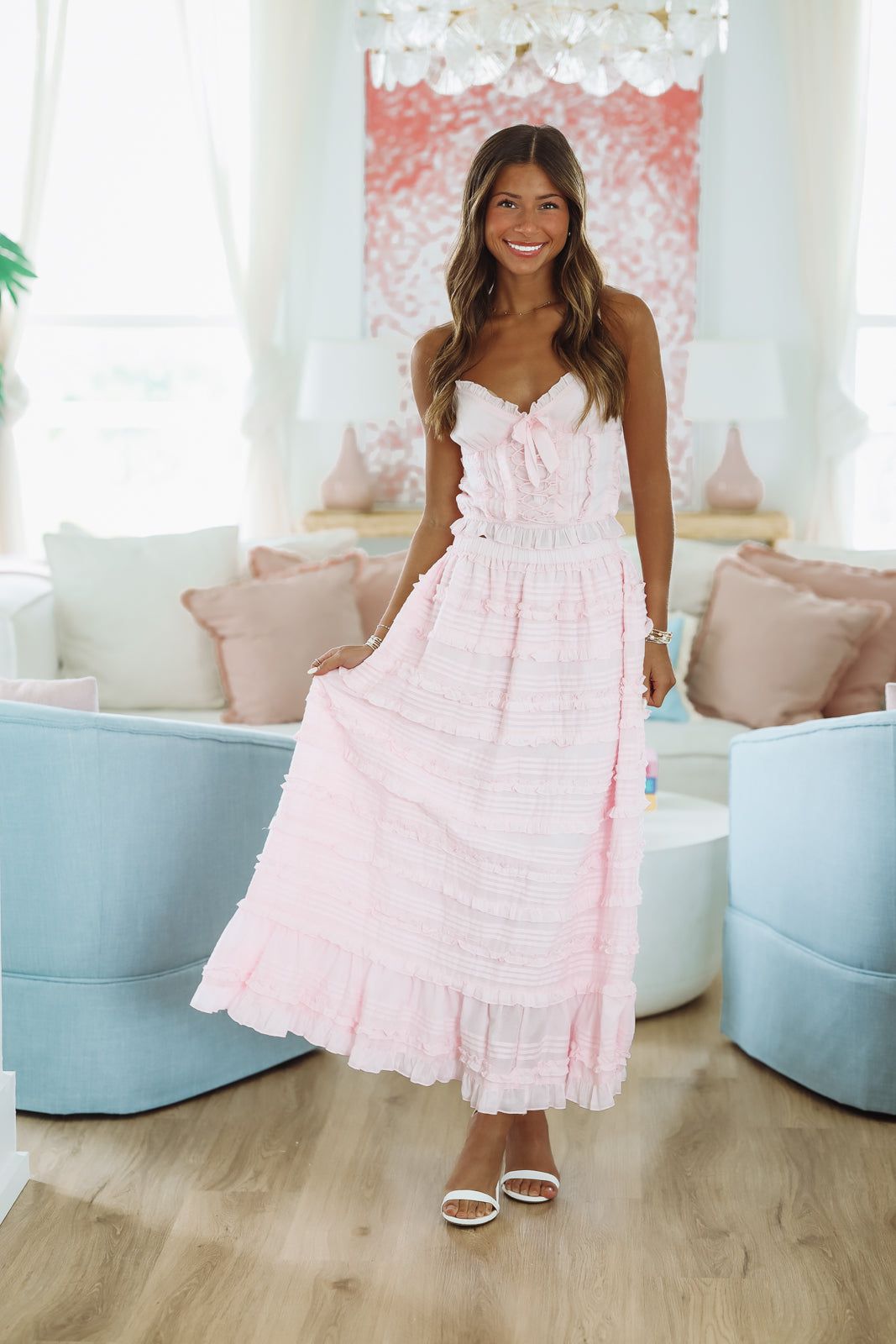 Lili Top and Maxi Skirt Set by Amy Jane London - Pink