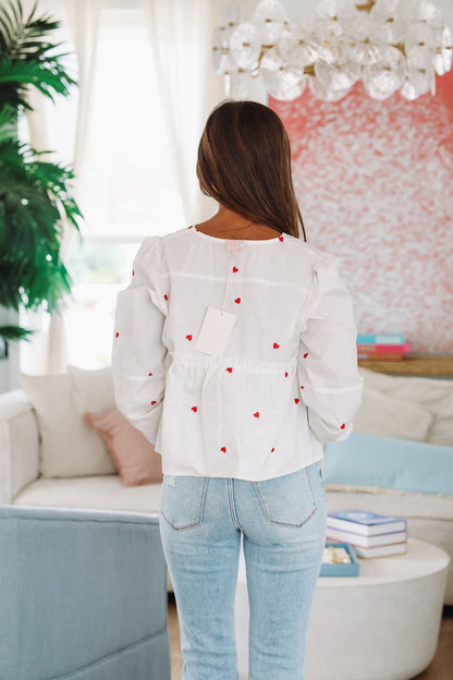 My Tiny Hearts Top - Ivory