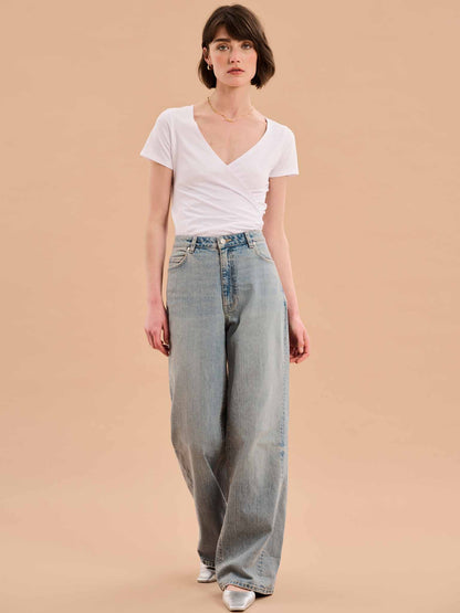 Hilary Jersey Top in White