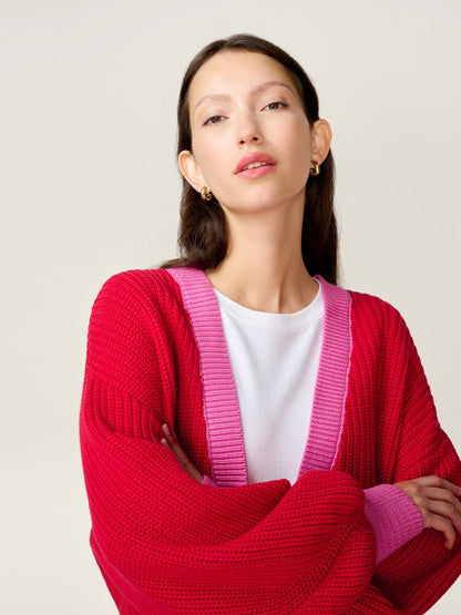 Hopper Cardigan in Red