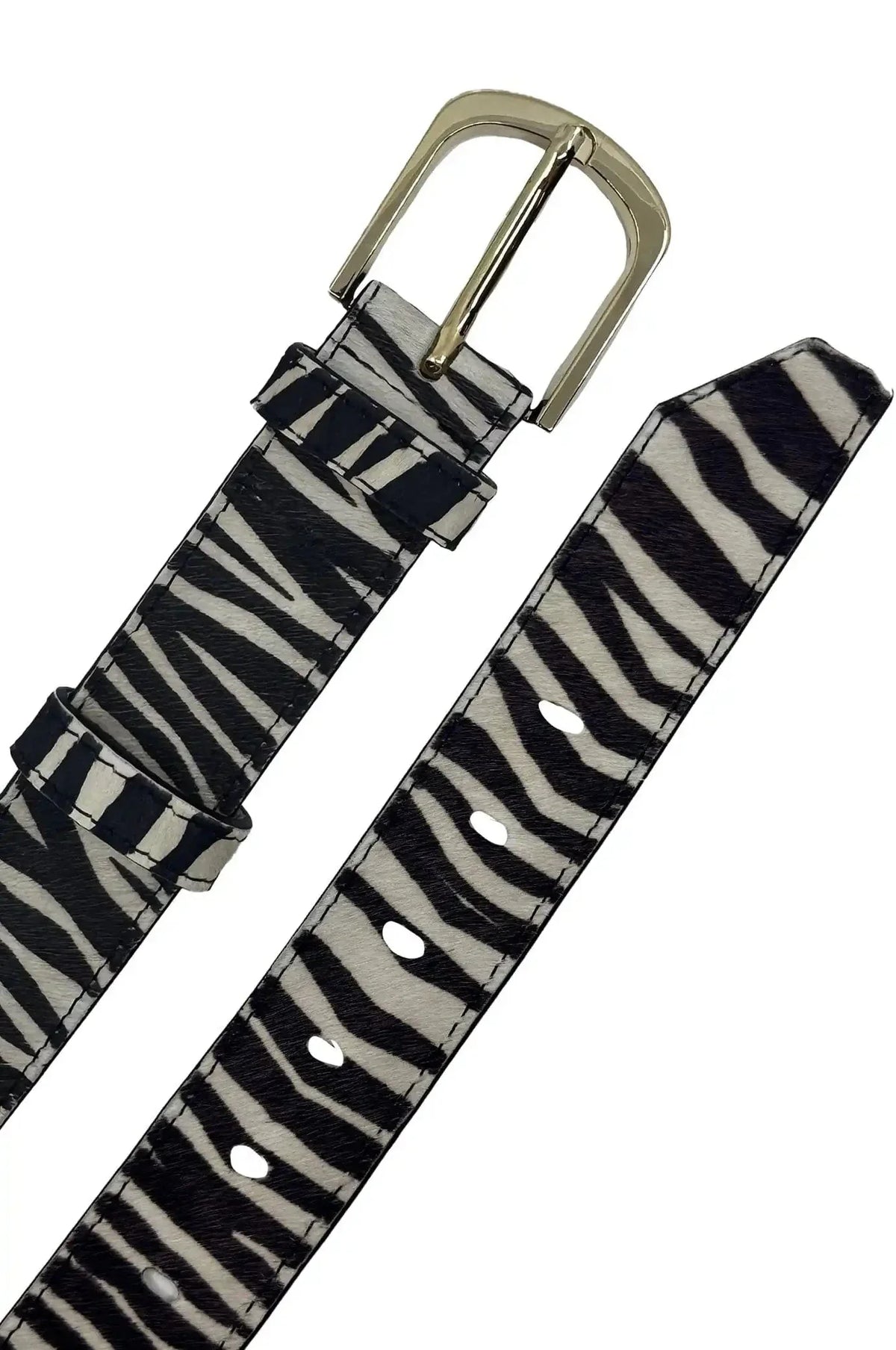 Jeans Belt Zebra White and Black