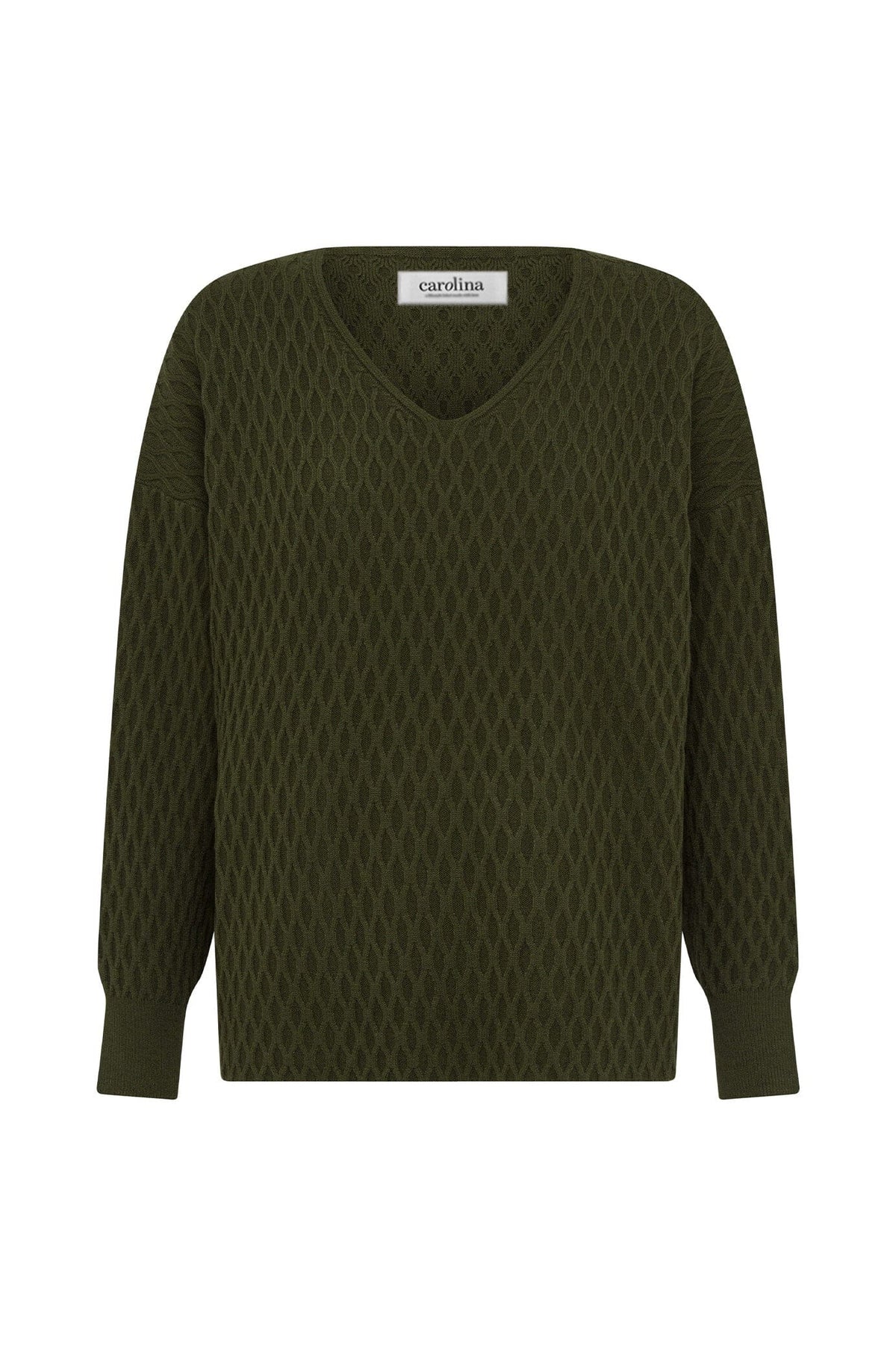 Kayla V-Neck Jumper Olive