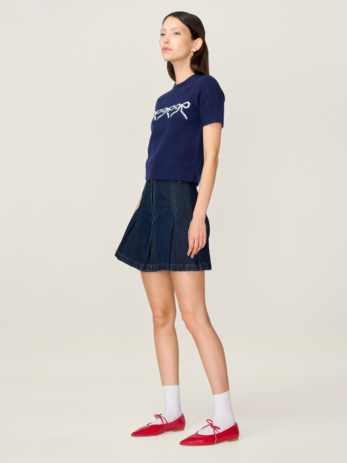 Lexi Bow Top in Navy