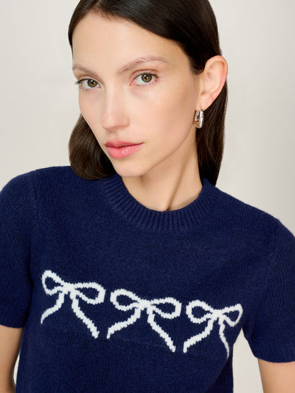 Lexi Bow Top in Navy