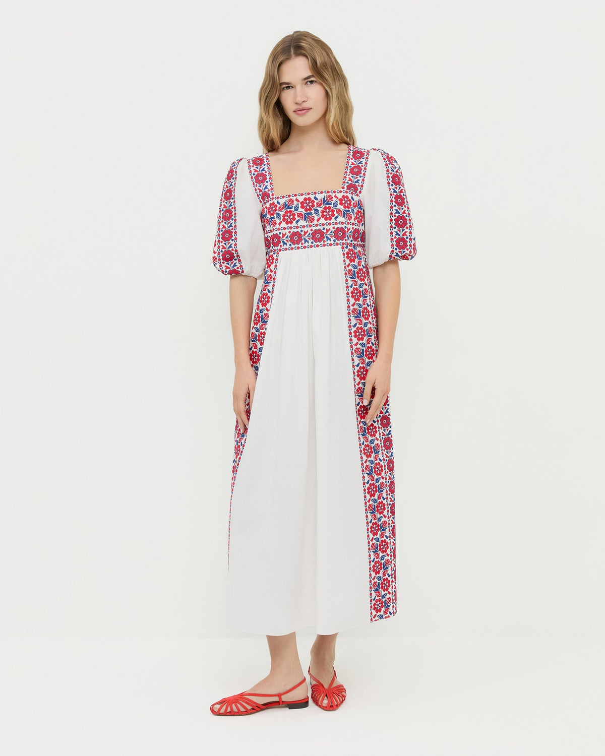 Lotus Embroidered Dress