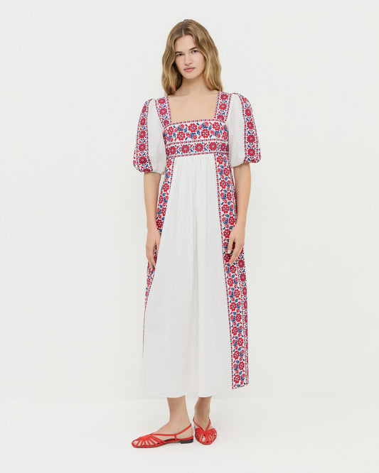 Lotus Embroidered Dress
