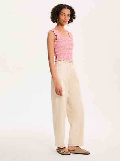 Macy Top in Pink and White Stripe